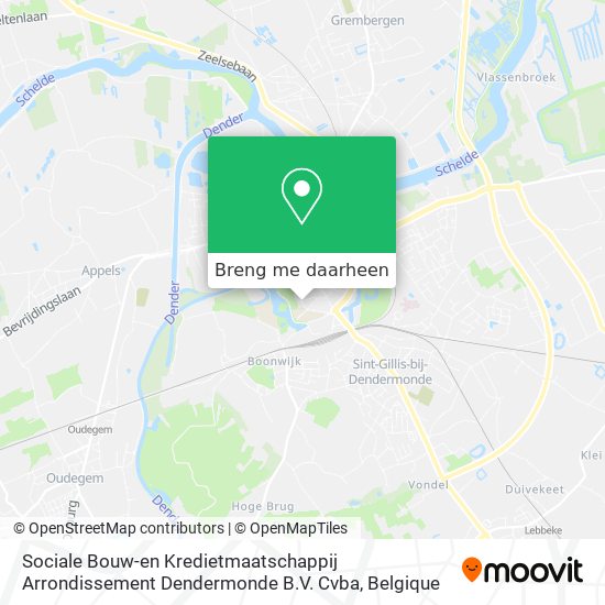 Sociale Bouw-en Kredietmaatschappij Arrondissement Dendermonde B.V. Cvba kaart
