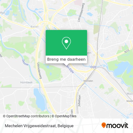 Mechelen Vrijgeweidestraat kaart