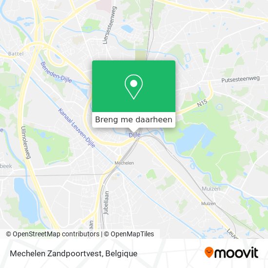 Mechelen Zandpoortvest kaart