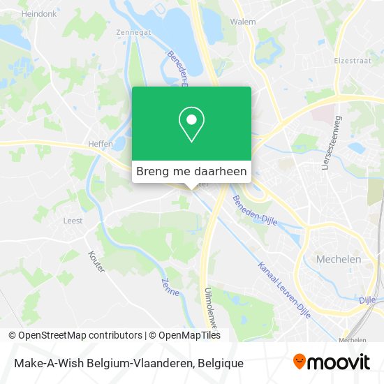 Make-A-Wish Belgium-Vlaanderen kaart