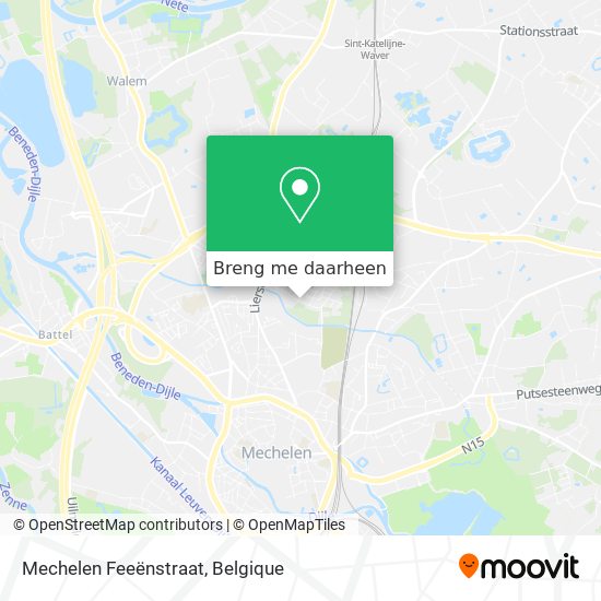 Mechelen Feeënstraat kaart