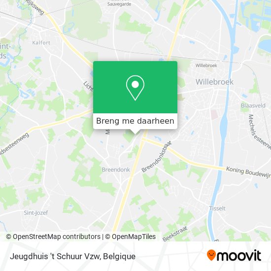 Jeugdhuis 't Schuur Vzw kaart