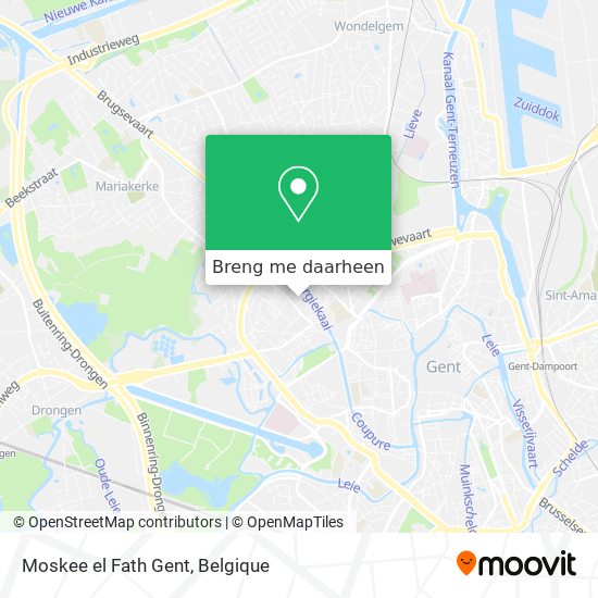 Moskee el Fath Gent kaart