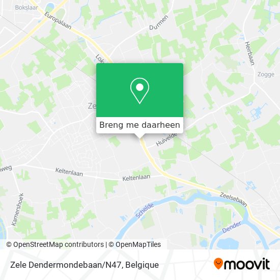 Zele Dendermondebaan/N47 kaart