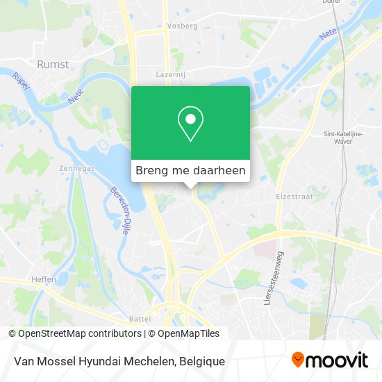 Van Mossel Hyundai Mechelen kaart
