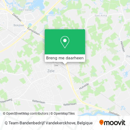 Q Team-Bandenbedrijf Vandekerckhove kaart