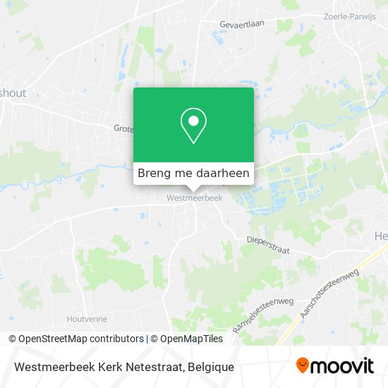 Westmeerbeek Kerk Netestraat kaart