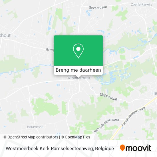 Westmeerbeek Kerk Ramselsesteenweg kaart