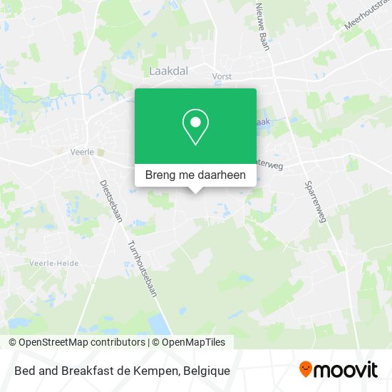 Bed and Breakfast de Kempen kaart