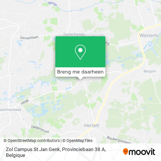 Zol Campus St.Jan Genk, Provinciebaan 38 A kaart