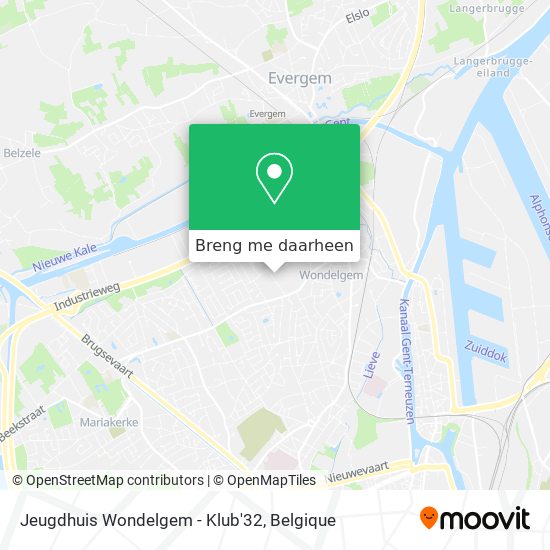 Jeugdhuis Wondelgem - Klub'32 kaart