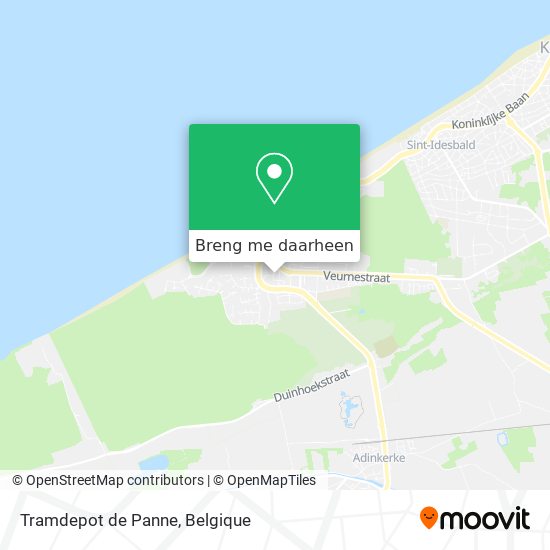 Tramdepot de Panne kaart