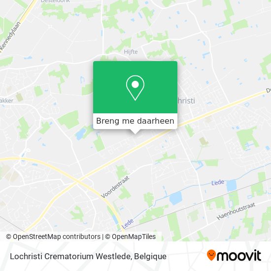 Lochristi Crematorium Westlede kaart