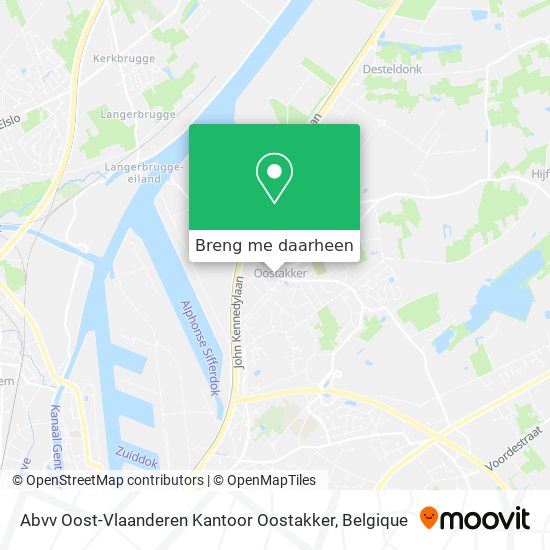 Abvv Oost-Vlaanderen Kantoor Oostakker kaart
