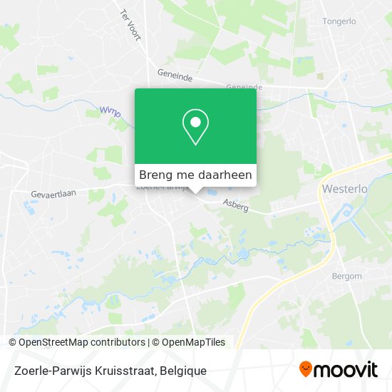 Zoerle-Parwijs Kruisstraat kaart