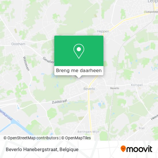Beverlo Hanebergstraat kaart