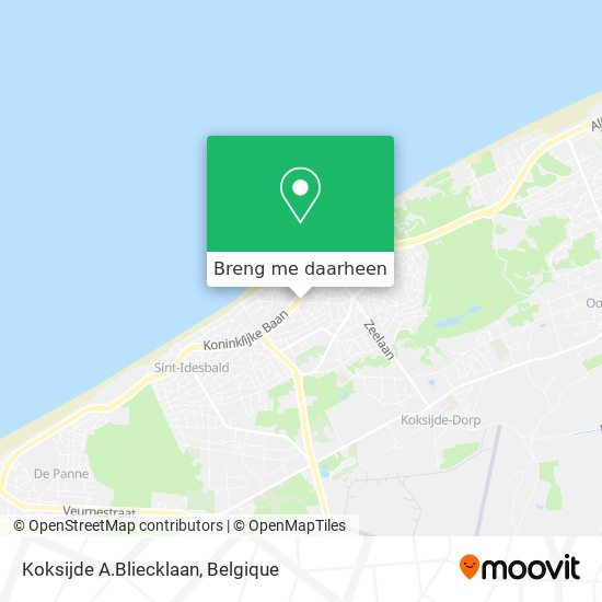 Koksijde A.Bliecklaan kaart