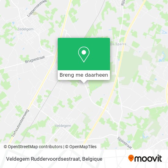 Veldegem Ruddervoordsestraat kaart