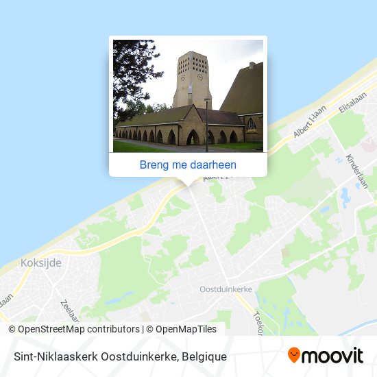 Sint-Niklaaskerk Oostduinkerke kaart