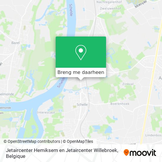 Jetaircenter Hemiksem en Jetaircenter Willebroek kaart