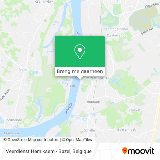 Veerdienst Hemiksem - Bazel kaart