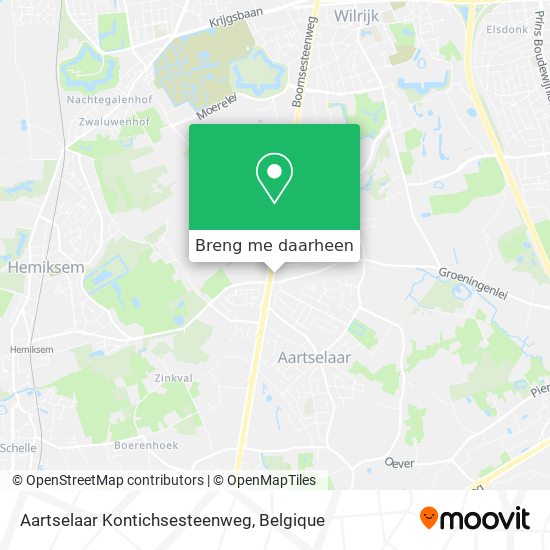 Aartselaar Kontichsesteenweg kaart