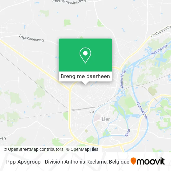 Ppp-Apsgroup - Division Anthonis Reclame kaart