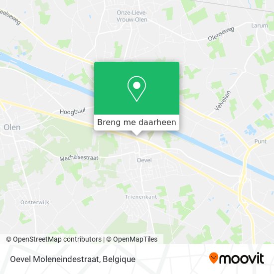 Oevel Moleneindestraat kaart