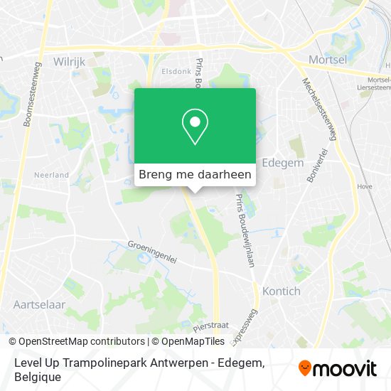 Level Up Trampolinepark Antwerpen - Edegem kaart