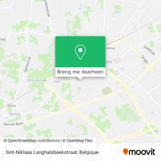 Sint-Niklaas Langhalsbeekstraat kaart
