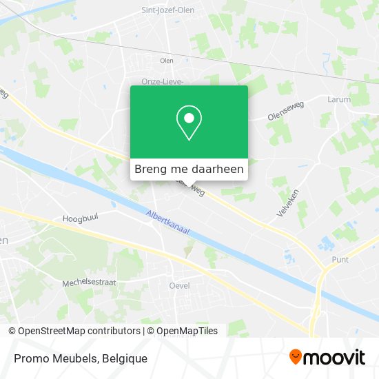 Hoe kom je bij Promo Meubels in Olen met TRANSIT TYPE