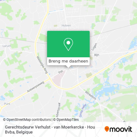 Gerechtsdeurw Verhulst - van Moerkercke - Hou Bvba kaart