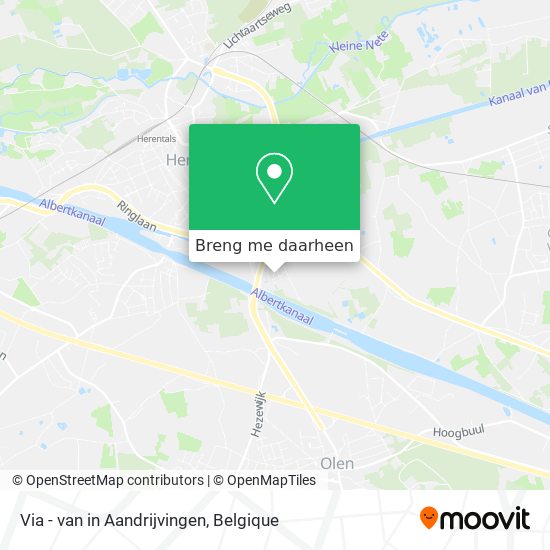 Via - van in Aandrijvingen kaart