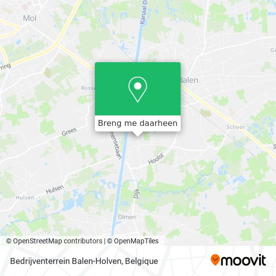 Bedrijventerrein Balen-Holven kaart