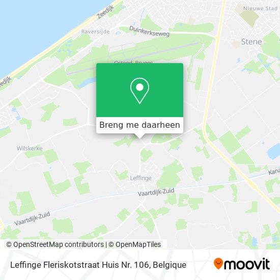 Leffinge Fleriskotstraat Huis Nr. 106 kaart