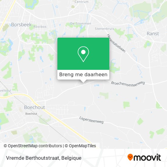 Vremde Berthoutstraat kaart