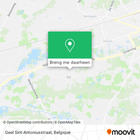Geel Sint-Antoniusstraat kaart