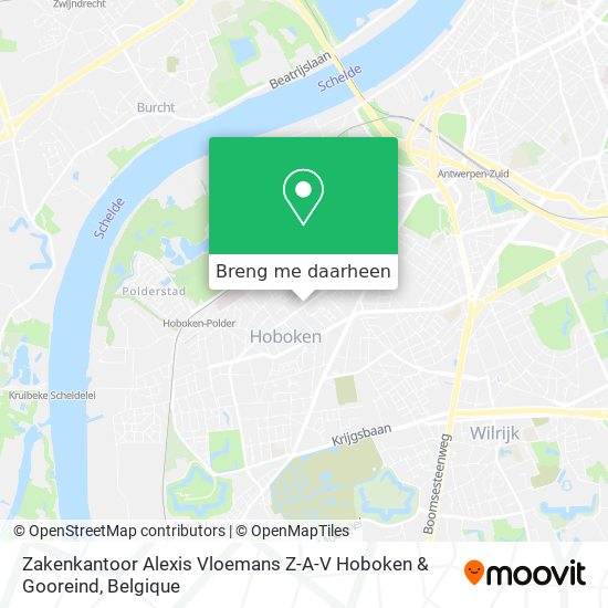 Zakenkantoor Alexis Vloemans Z-A-V Hoboken & Gooreind kaart