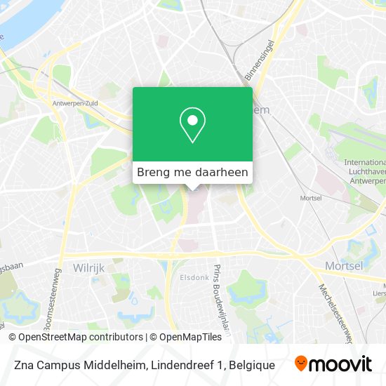 Zna Campus Middelheim, Lindendreef 1 kaart