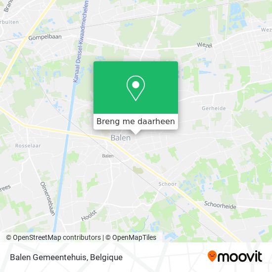 Balen Gemeentehuis kaart