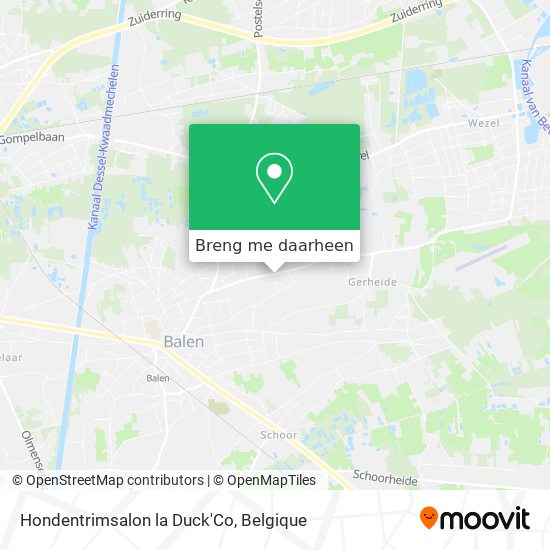 Hondentrimsalon la Duck'Co kaart