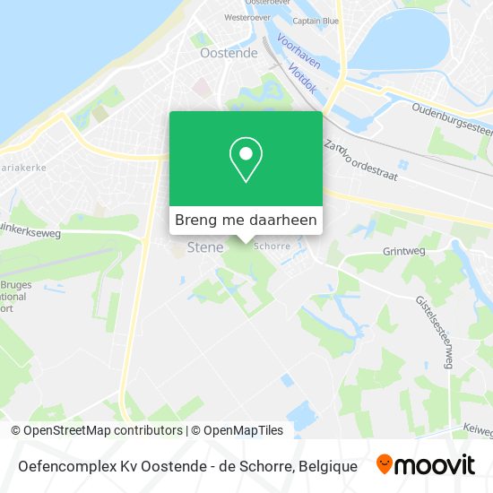 Oefencomplex Kv Oostende - de Schorre kaart