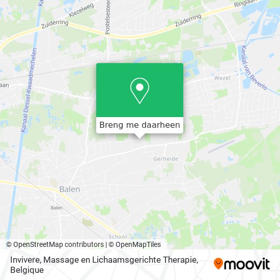 Invivere, Massage en Lichaamsgerichte Therapie kaart