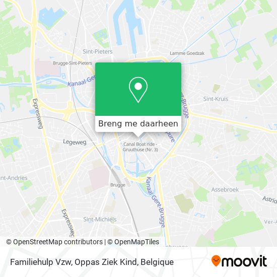 Familiehulp Vzw, Oppas Ziek Kind kaart