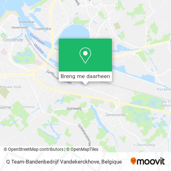 Q Team-Bandenbedrijf Vandekerckhove kaart