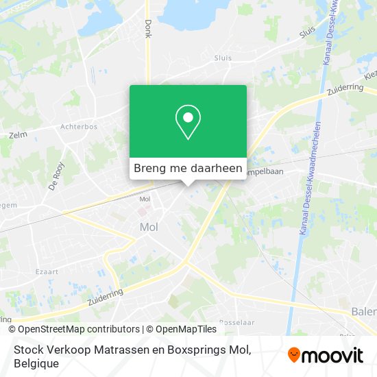 Stock Verkoop Matrassen en Boxsprings Mol kaart