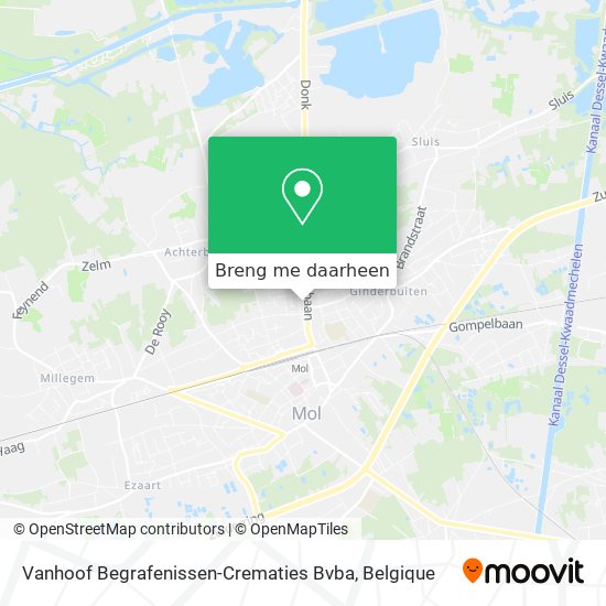 Vanhoof Begrafenissen-Crematies Bvba kaart