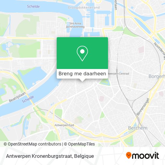 Antwerpen Kronenburgstraat kaart