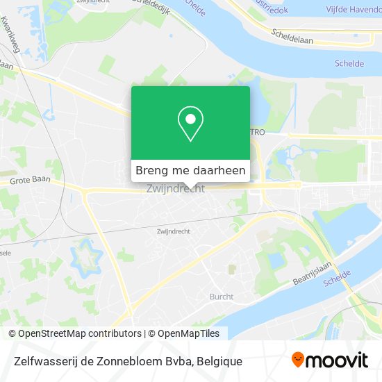 Zelfwasserij de Zonnebloem Bvba kaart