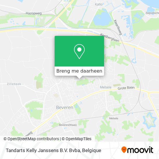 Tandarts Kelly Janssens B.V. Bvba kaart